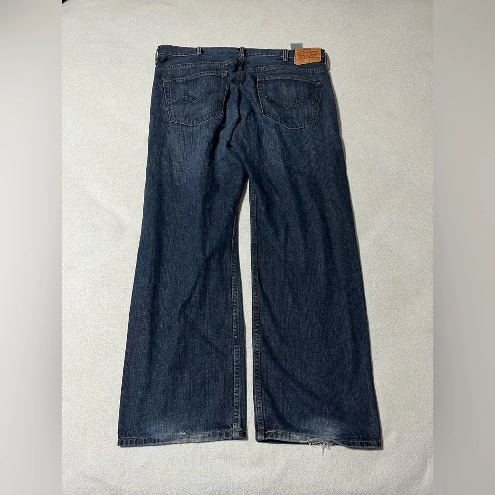 Levis 569 Mens 39x30 Blue Denim‎ Loose Fit Straight Jeans